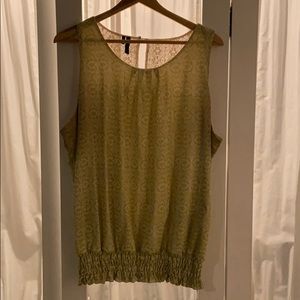 Lime green sleeveless blouse